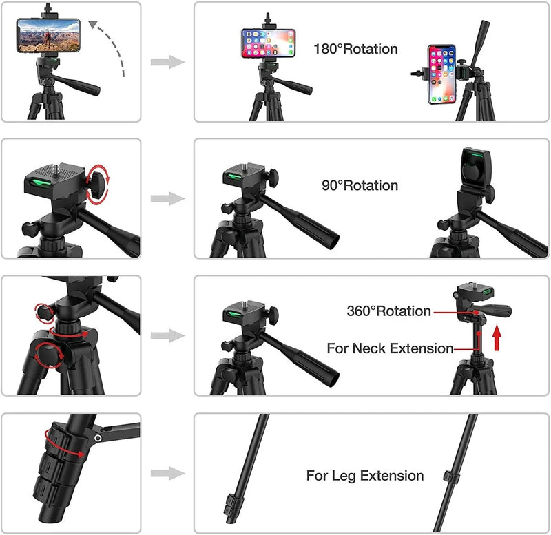 Tripé Fotográfico NA-3120: Versatilidade em Altura, Compatibilidade Universal para DSLR, GoPro e Smartphones, Estrutura em Alumínio Leve para Viagens, Acompanha Controle Remoto para Selfies!