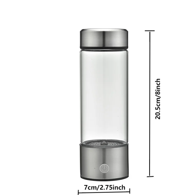 Garrafa portátil geradora de água rica em hidrogênio molecular ! , filtro de 450ml, de titânio premium , modo 3 minutos, alta concentração !