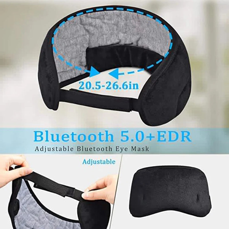 Máscara Para Dormir Bluetooth com Fones de Ouvido Integrados - Confortável, Elástico, Fones de Ouvido Sem Fio para um Sono Tranquilo