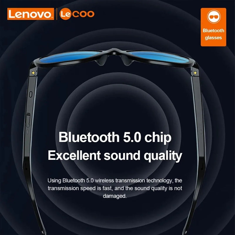 Lenovo smart sunglass, óculos de sol inteligente com fone de ouvido condução óssea, esporte ao ar livre , chamada telefonica, música, bluetooth 5.0 sem fio