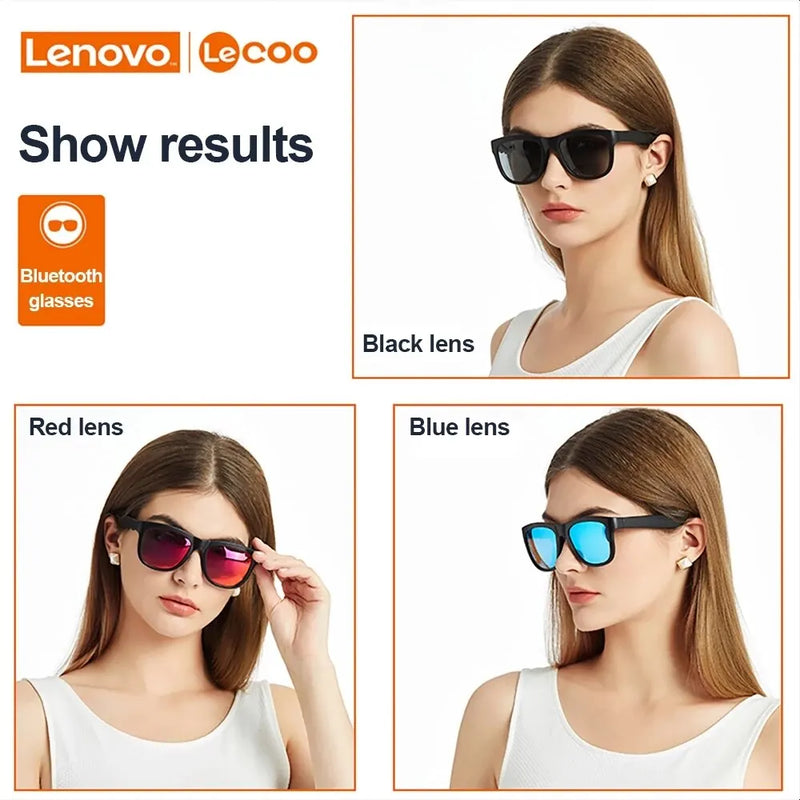 Lenovo smart sunglass, óculos de sol inteligente com fone de ouvido condução óssea, esporte ao ar livre , chamada telefonica, música, bluetooth 5.0 sem fio