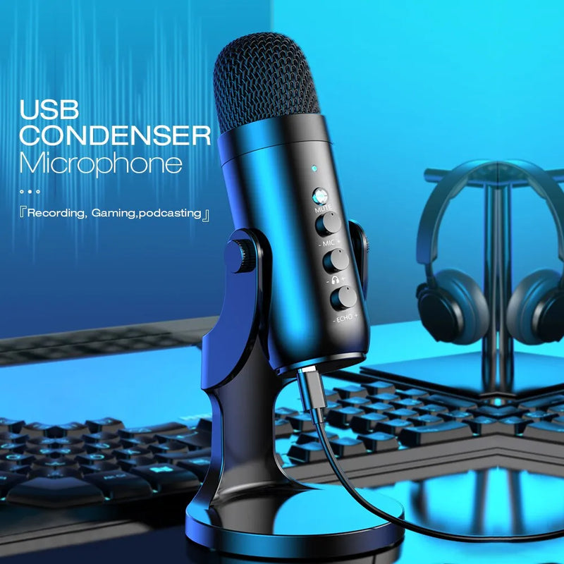 Microfone Profissional de alta fidelidade ZealSound MU900 usb, para pc, mac, gravação, jogos, podcasting, microfone condensador